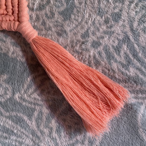 Hand Crafted Macrame Heart Key charm Keychain - Picture 5 of 6